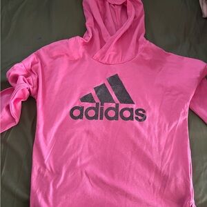 adidas Hot Pink Hoodie with Black Glitter Logo
